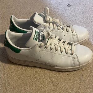 Adidas Classic White and Green Shoes